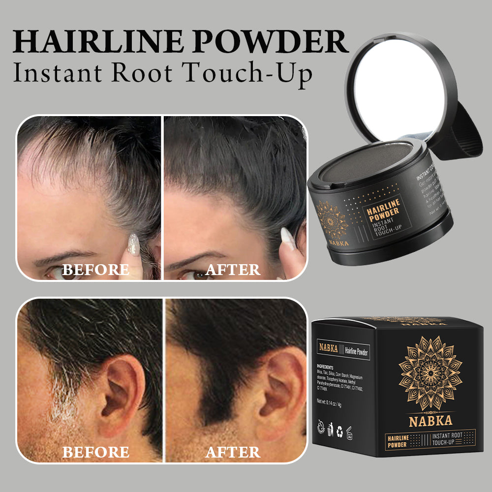 Instant Hair Root Cover Up, Hairline Powder Instantly Conceals Hair Loss, Waterproof Hairline Powder, 48 Hour Formula, Stain-Proof Hair Fibers-nabka