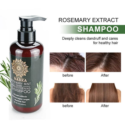Organic Natural Rosemary Mint Hair Shampoo with Biotin for fluffy and oil-controlling - 16.9 Ounce-nabka