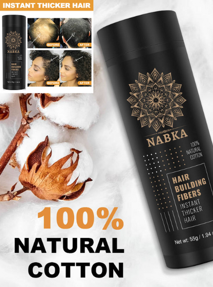 Natural Hair Building Fibers (55 Grams) Made of 100% Natural Cotton Completely Conceals Hair Loss in 15 Sec, Dark Brown - 1.94 Ounce-nabka