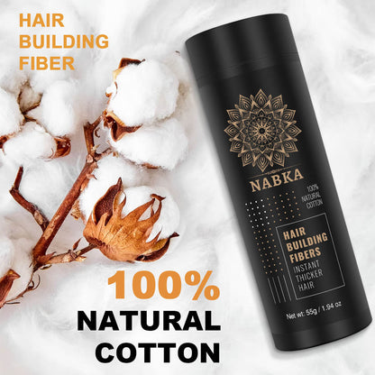 Natural Hair Building Fibers (55 Grams) Made of 100% Natural Cotton Completely Conceals Hair Loss in 15 Sec, Dark Brown - 1.94 Ounce-nabka