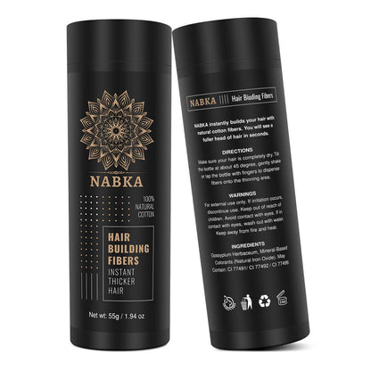 Natural Hair Building Fibers (55 Grams) Made of 100% Natural Cotton Completely Conceals Hair Loss in 15 Sec, Dark Brown - 1.94 Ounce-nabka