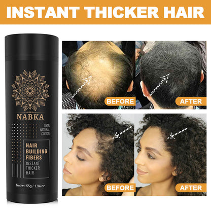 Natural Hair Building Fibers (55 Grams) Made of 100% Natural Cotton Completely Conceals Hair Loss in 15 Sec, Dark Brown - 1.94 Ounce-nabka
