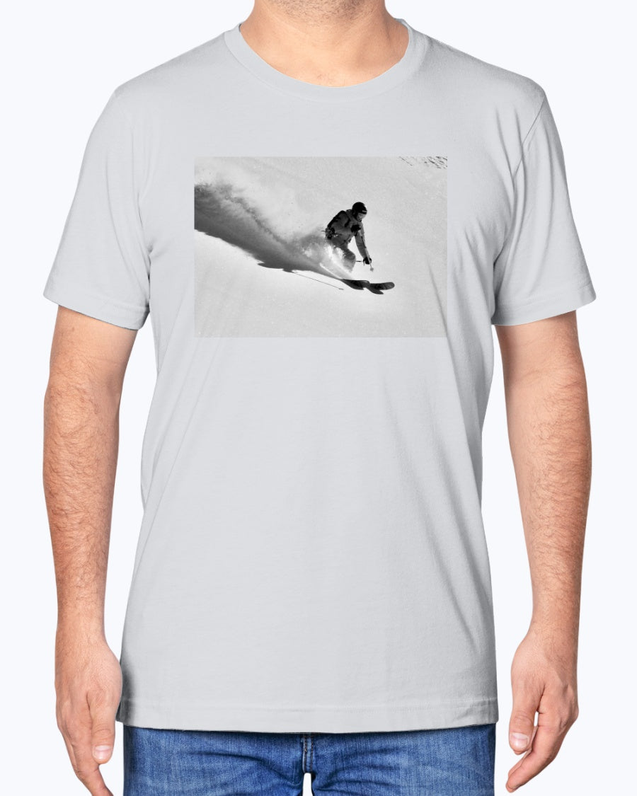 Powder Trail, French Alps Skier, Moss Apparel, Unisex T-Shirt