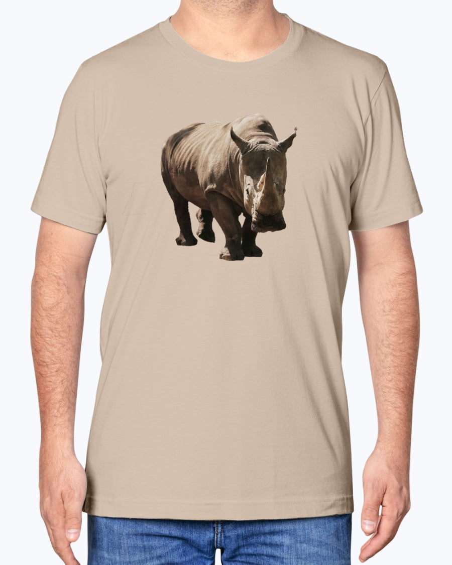 Stylish Rhino, Wildlife Apparel, Eco-Friendly Fashion, Moss Apparel, Unisex T-Shirt