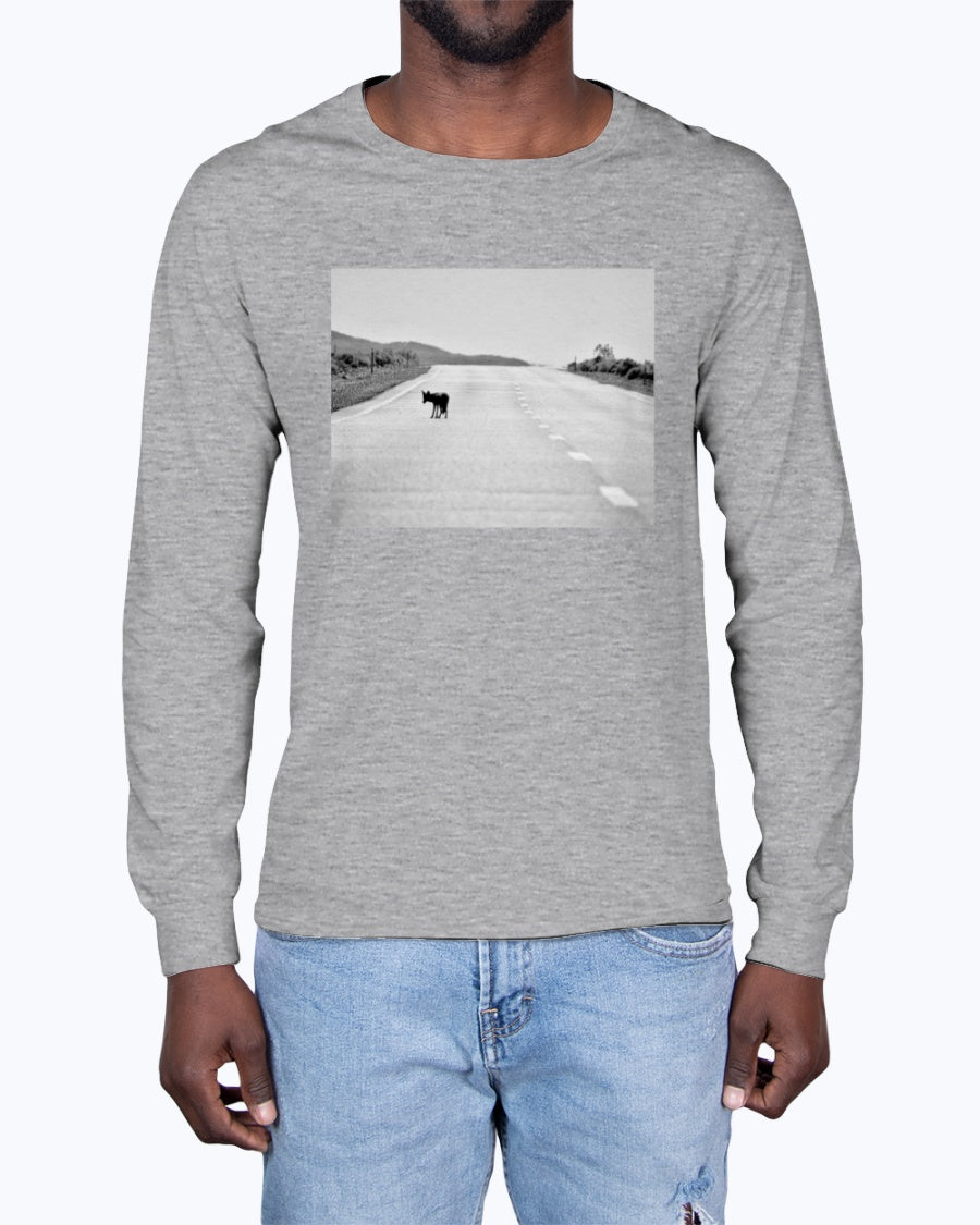 Lone, Coyote, Wildlife Clothing, Moss Apparel, Unisex Long Sleeve T-Shirt