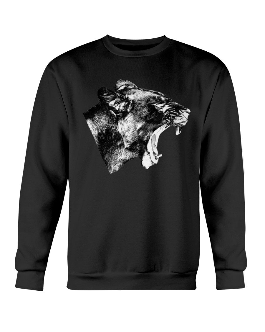 Lioness' Roar, lion lovers, wildlife fans, Moss Apparel, Unisex Crewneck Sweatshirt
