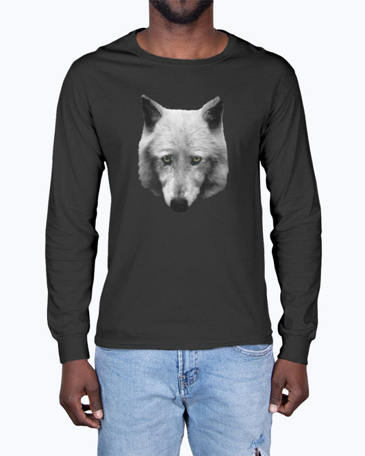 Wolf's Glare, Wolf Conservation, Moss Apparel, Long Sleeve T-Shirt