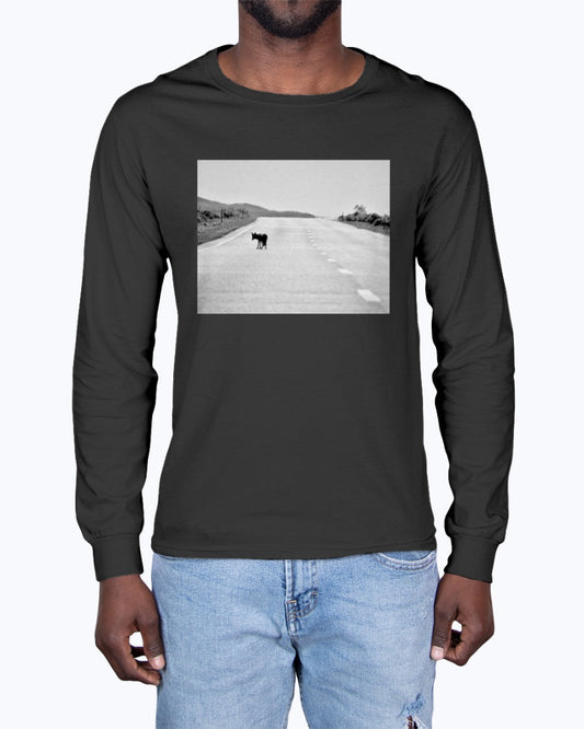 Lone, Coyote, Wildlife Clothing, Moss Apparel, Unisex Long Sleeve T-Shirt