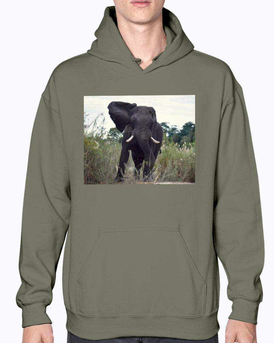 Defiant Elephant, Moss Apparel, Unisex Elephant Hoodie