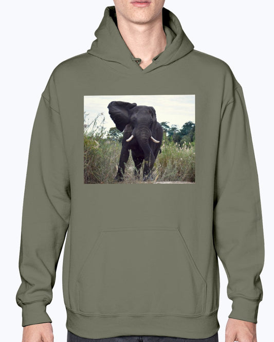 Defiant Elephant, Moss Apparel, Unisex Elephant Hoodie