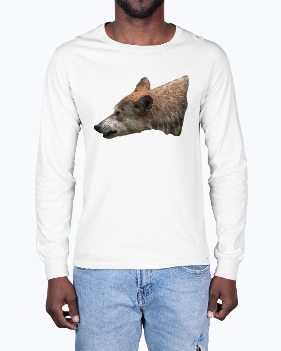 Wolf's Growl, Wolf Conservation, Moss Apparel, Long Sleeve T-Shirt