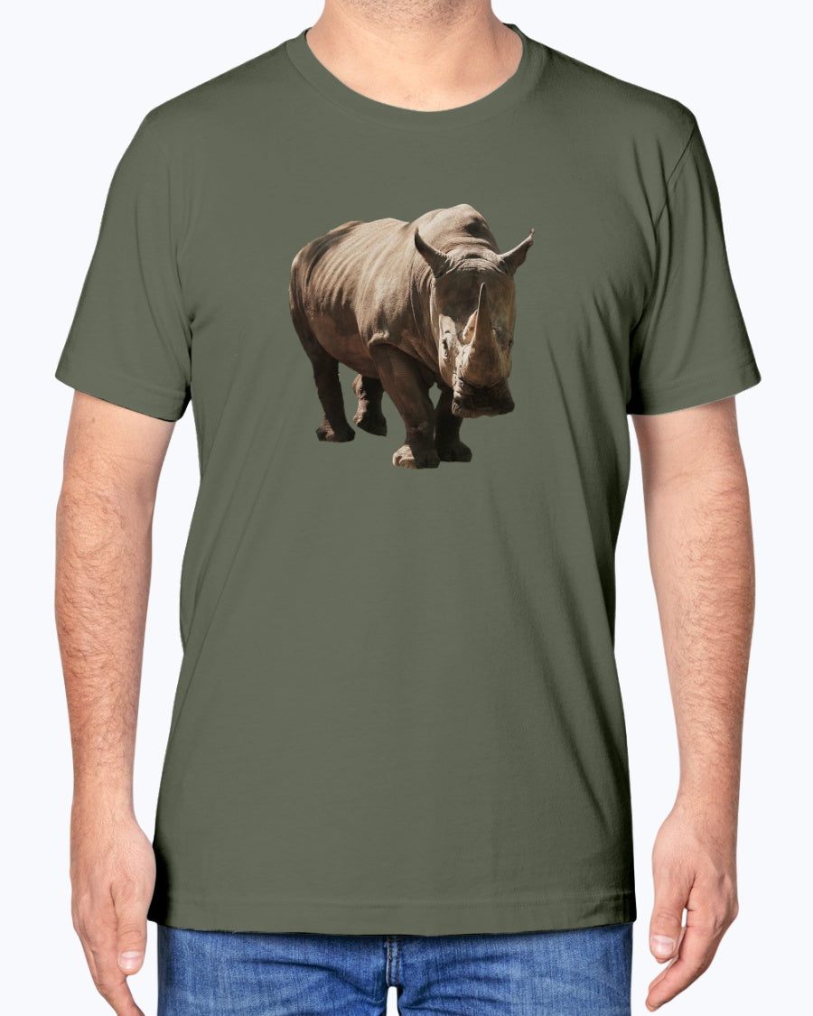 Stylish Rhino, Wildlife Apparel, Eco-Friendly Fashion, Moss Apparel, Unisex T-Shirt