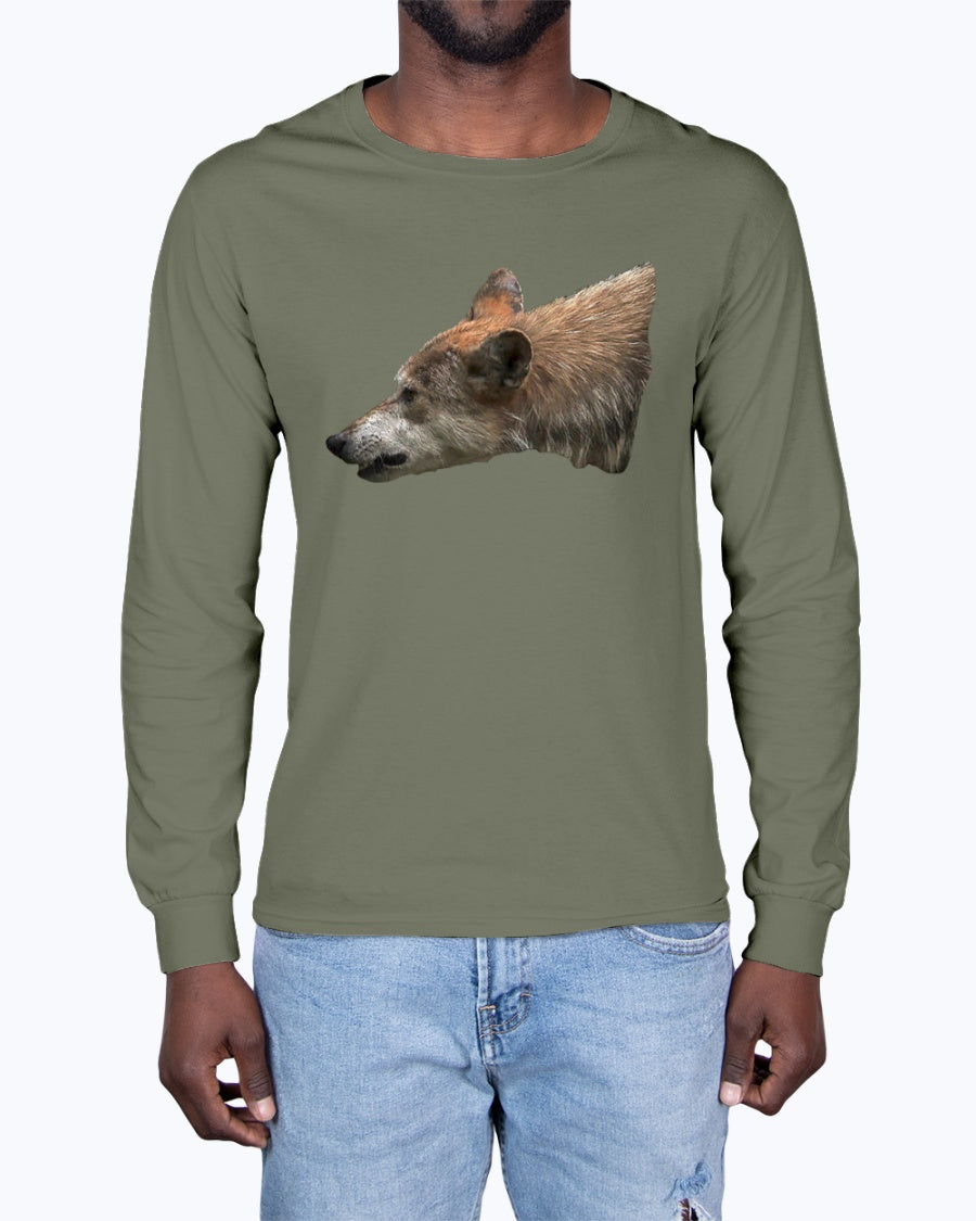 Wolf's Growl, Wolf Conservation, Moss Apparel, Long Sleeve T-Shirt