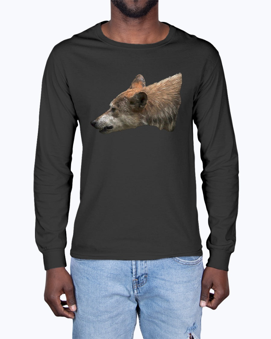 Wolf's Growl, Wolf Conservation, Moss Apparel, Long Sleeve T-Shirt