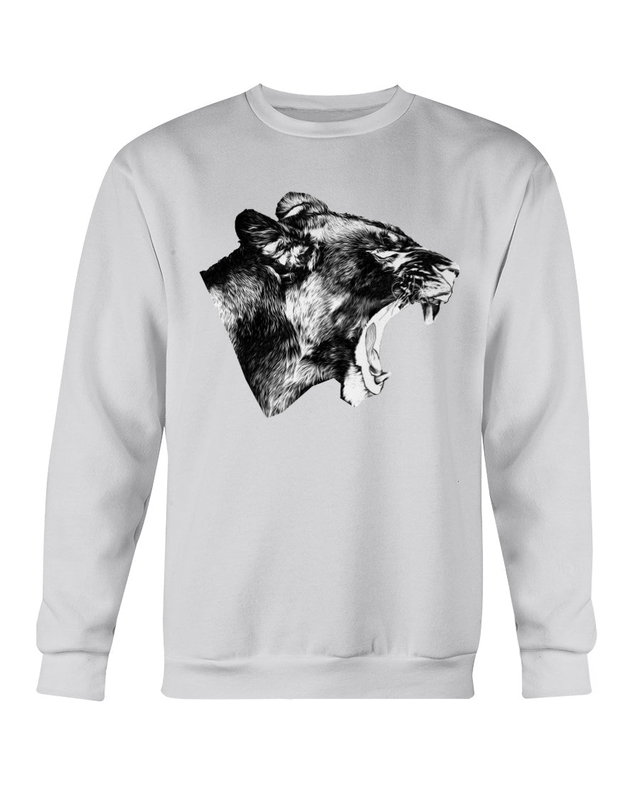 Lioness' Roar, lion lovers, wildlife fans, Moss Apparel, Unisex Crewneck Sweatshirt