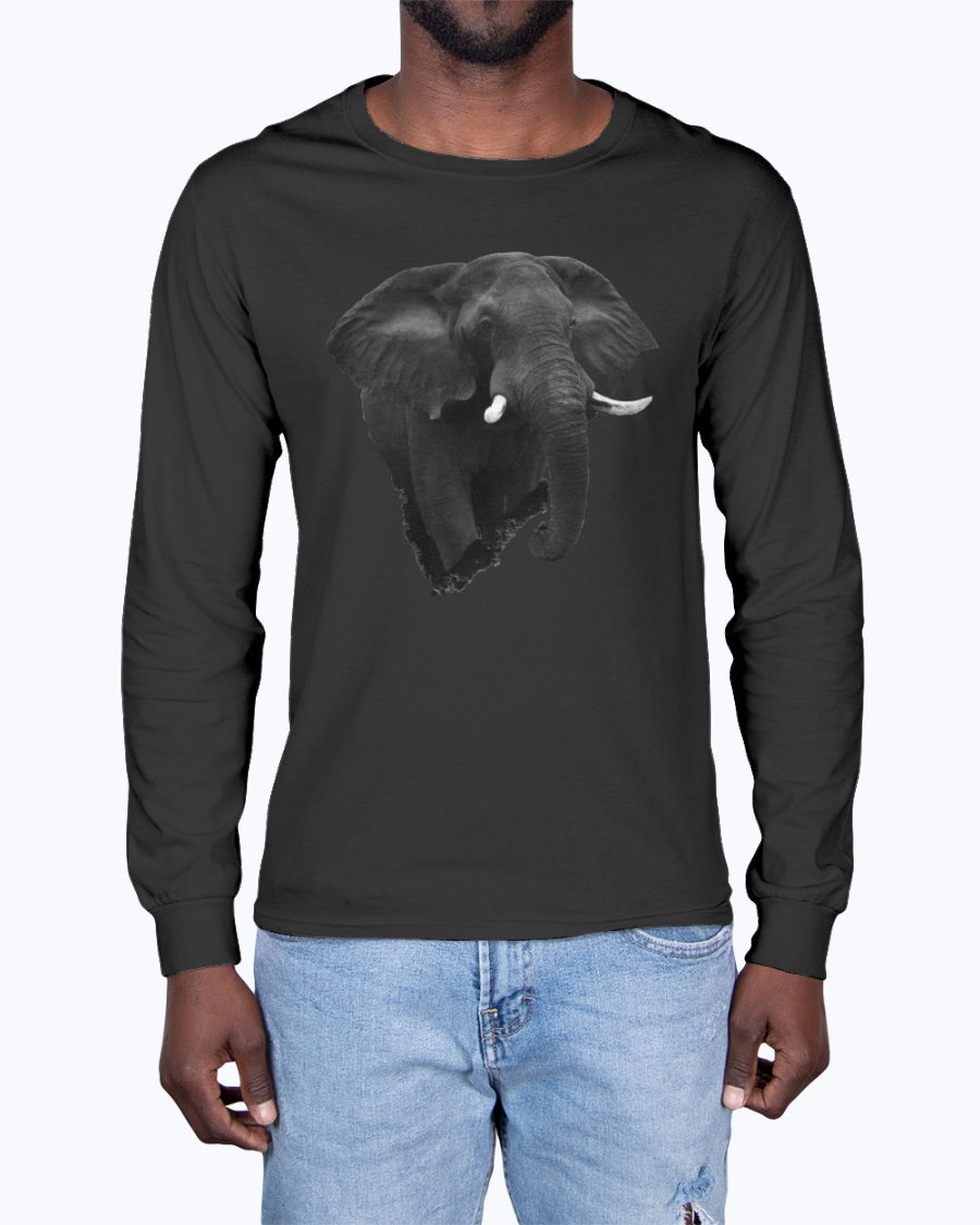 Elephant's Stand, Elephant, safari fans, African Elephant, Moss Apparel, Unisex Long Sleeve T-Shirt