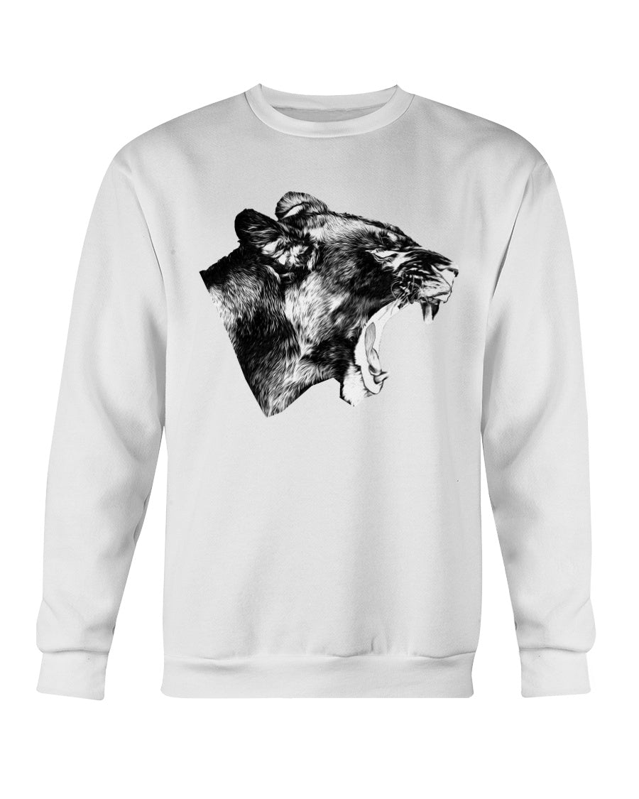 Lioness' Roar, lion lovers, wildlife fans, Moss Apparel, Unisex Crewneck Sweatshirt