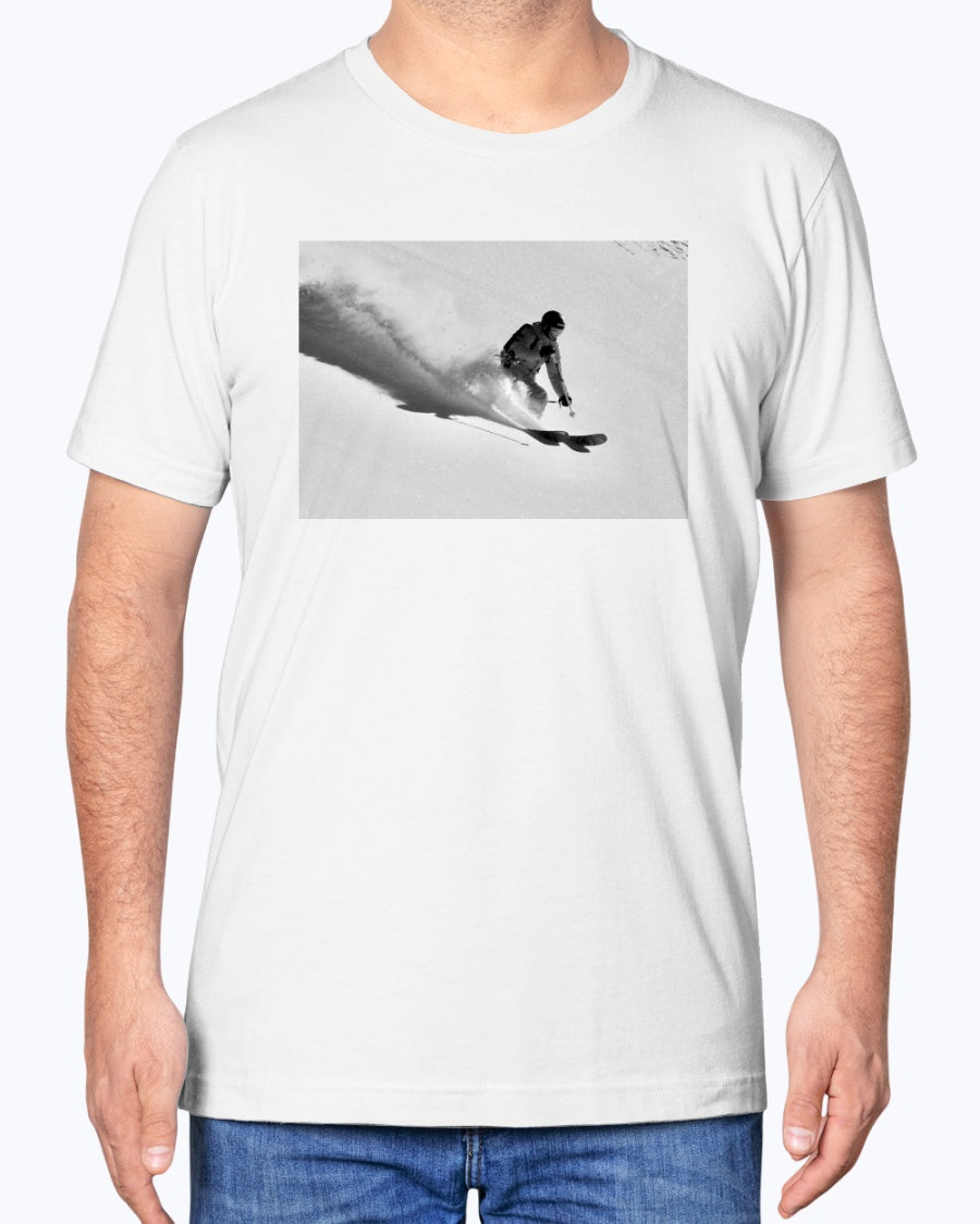 Powder Trail, French Alps Skier, Moss Apparel, Unisex T-Shirt